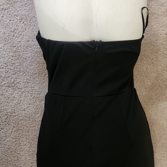 Chic Black Strapless Maxi Dress - Picture 5 of 9